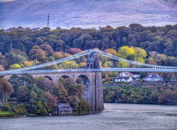 'The Autumn Leaves', Bangor From Menai Bridge (October 2019)